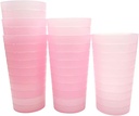 KX-WARE Mixed Drinkware 22-ounce Plastic Tumblers/Drinking Glasses/Party Cups/Iced Tea Glasses, Set of 12 Pink | Unbreakable, Dishwasher Safe, BPA Free