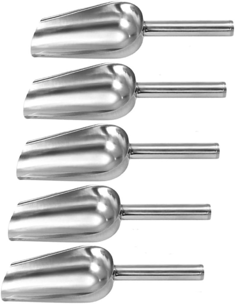 5pcs Stainless Steel Food Scoops Multi-functional Rice and Flour Shovels for Home Bakery and Restaurant Use Ice Scoops Ergonomic Design