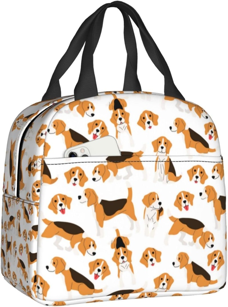 Beagle Dog Lunch Bag Insulated Water-Resistant Tote Bag Reusable Lunch Box For Picnic Travel