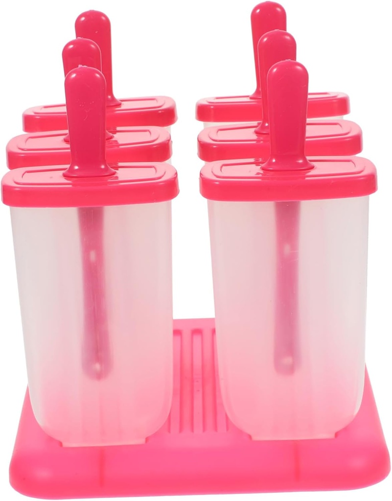 Diy Ice Cream Popsicle Molds 6 Shape Ice Lolly Makers Set with Rectangle Base