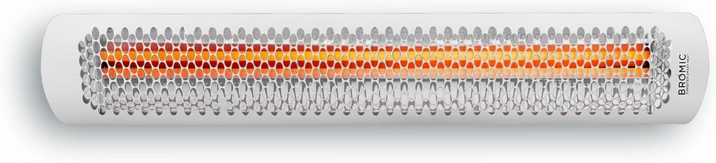 Bromic Tungsten Smart Heat 6000W Electric Patio Heater – Dual Element Infrared, 220V-240V, White Finish – BH0420013