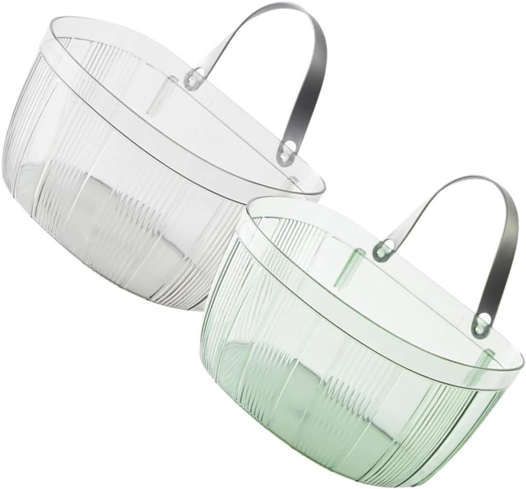 2pcs Transparent Wall Hanging Storage Basket for Bathroom Kitchen Multi-functional Organizer for Toiletries Cosmetics and More Easy Installation Pet Material