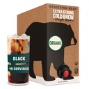 Wandering Bear Straight Black Organic Cold Brew Coffee On Tap, Iced Coffee Drink - Extra Strong, Smooth, No Sugar Added, Shelf-Stable, Ready to Drink, 100% Organic - 16 Servings of 6fl.oz - 96fl.oz