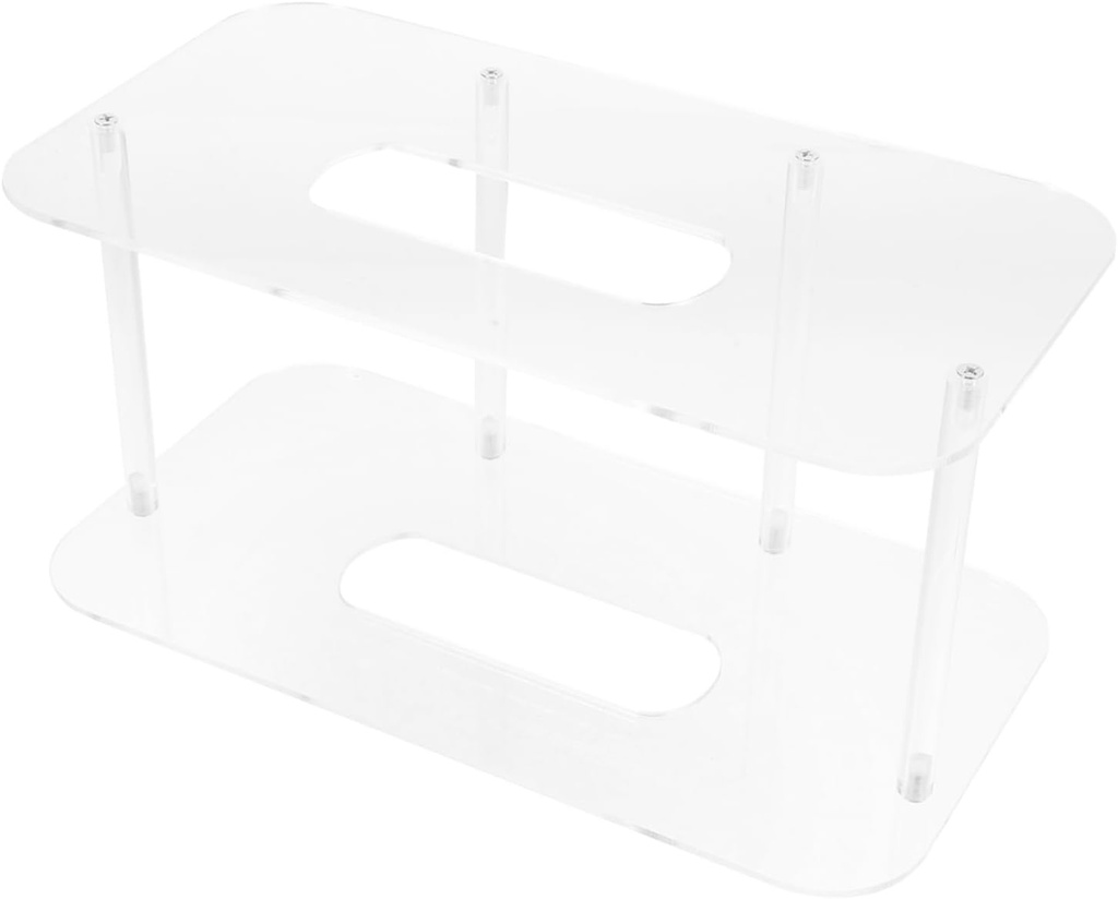 IMIKEYA Acrylic Plate Display Holder for Kitchen Sink Space-Saving Dish Drying Rack Capacity for Organizing Utensils and Dinnerware Cabinets