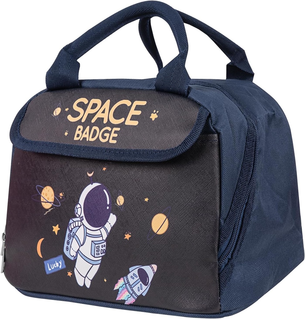 Linkidea Lunch Bag for Kids, Large Capacity Lunch Tote Bag with Hand Strap, Reusable Box Bag for School, Compatible with B.Box, Sunhanny, Pedeco, QQKO, Xgxn Lunch Box (Navy Blue)