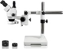 Vision Scientific VS-3FZ-IFR07 Simul-Focal Trinocular Zoom Stereo Microscope | 10x WF Eyepiece, 0.7X—4.5X Zoom, 3.5X—90x Magnification, 0.5X & 2X Aux Lens