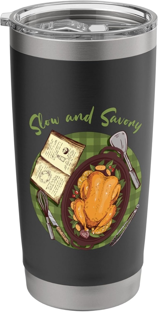 Slow and Savory Crockpot Casserole Thanksgiving Food Lover Stainless Steel Insulated Tumbler