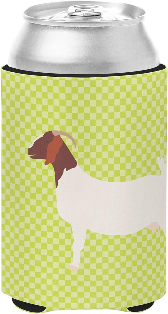 Caroline's Treasures BB7712CC Boer Goat Green Can or Bottle Hugger Cooler Washable Drink Sleeve Collapsible Beverage Insulated Holder, Can Hugger, Multicolor