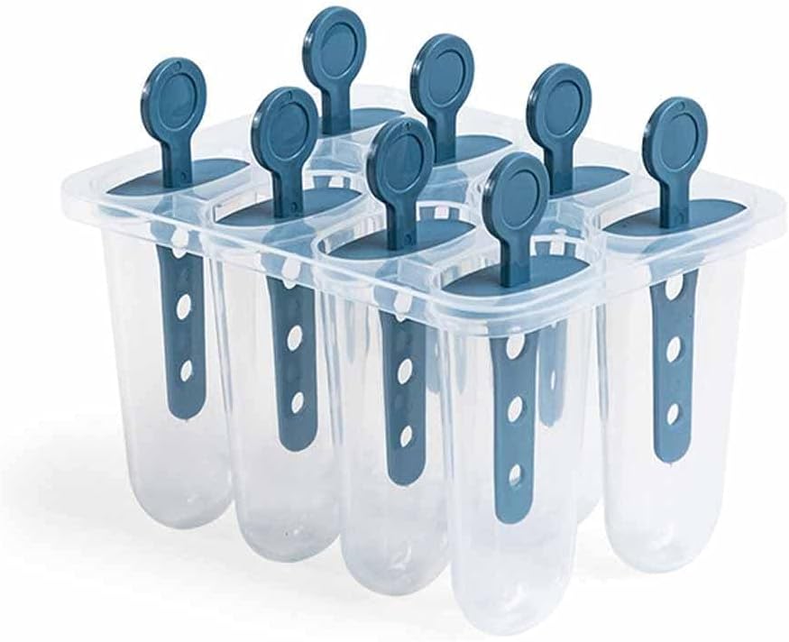 8 Cell Round Shape Summer Accessories Kitchen Tools Food Grade Lolly DIY Ice Cream Maker Popsicle Molds Dessert Molds (Color : A)