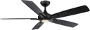 Modern Forms Mykonos Indoor and Outdoor 5-Blade Smart Ceiling Fan 60in Matte Black with 2700K LED Light Kit and Remote Control (FR-W2008-60L-27-MB)