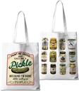 Funny Pickle Tote Bag Aesthetic Weekender Bag Shopping Gifts for Pickle Lovers Women Friends