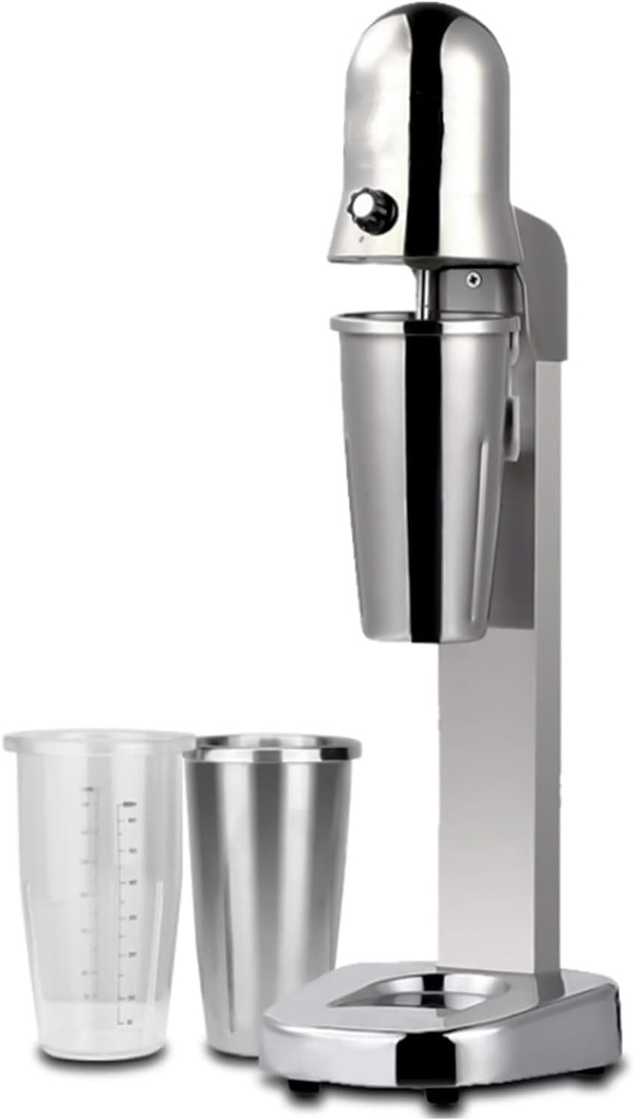 Commercial Electric Milkshake Maker, Stainless Steel Milk Shake Machine Single-head/Twin-head Milkshake Shaking Machine Cocktail Tea Drink Mixer Smoothie Malt Blender