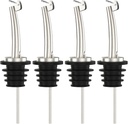 4 Pcs Oil Spout Liquor Bottle Pourer Spouts Stainless Steel Speed Pour Spouts Olive Oil Dispenser Spout for About 3/4" Bottle Mouth, with Flip Top