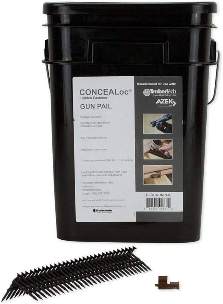 Timbertech Azek CONCEALoc Hidden Fastener Gun Pail with Screws 500sf