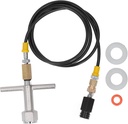 Soda Maker Direct Adapter Connector with Hose, 1600PSI Tank Cylinder Kit, Brass and Stainless Steel, 60in Gas Hose, 2 Gaskets and Washer, Easy Installation