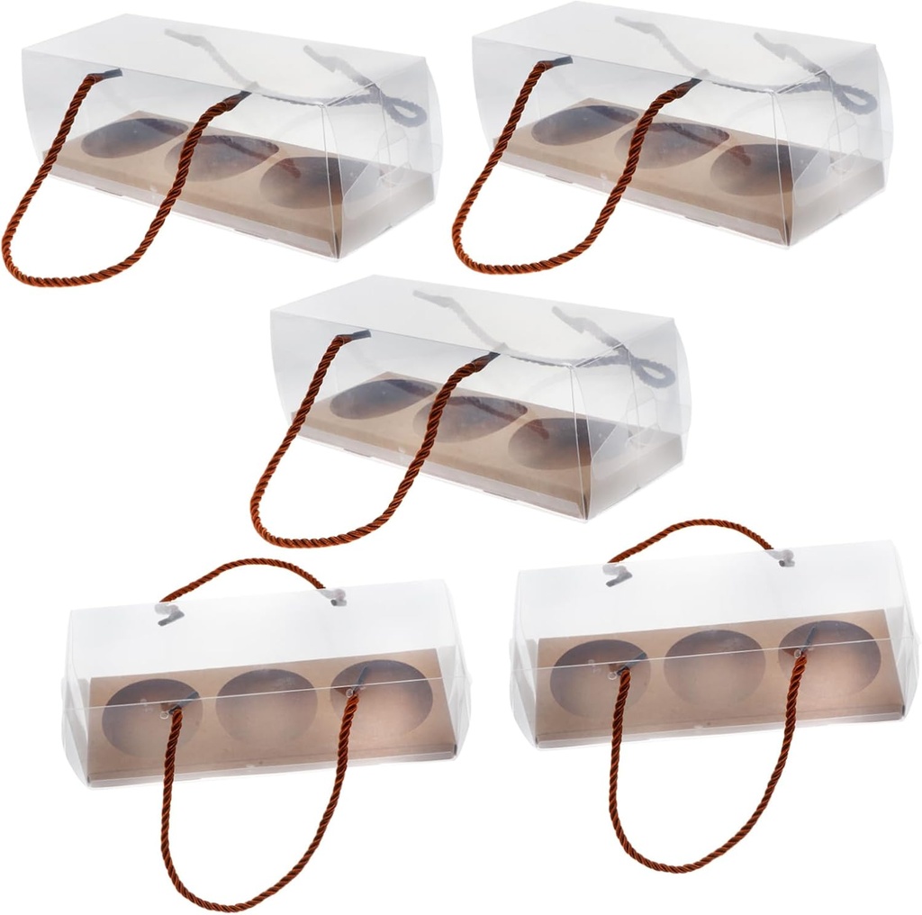 10Pcs Transparent Pet Egg Yolk Puff Treat Boxes Reusable Bakery Packaging Cases with Leak Resistant Seal for Cakes Biscuits Desserts Suitable for Cake