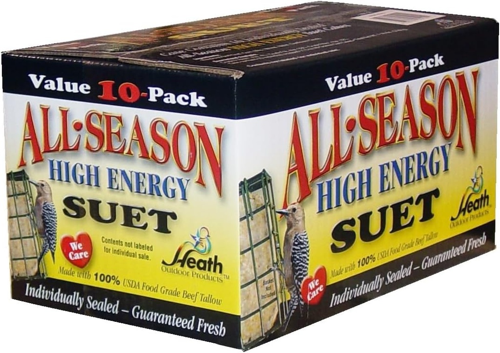 Heath Outdoor Products birds DD4-10 All Season High Energy Suet Cake, Case Of 10