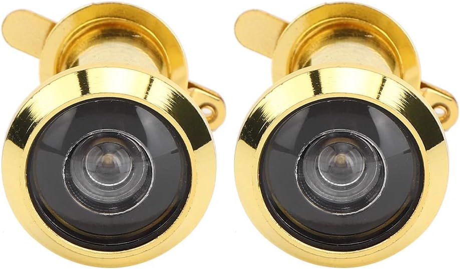 Hztyyier 220 Degree Viewing Angle Anti Theft Door Viewer, Zinc Alloy Material, Mounted, for 35-60mm (Simple 16 Gold, Aperture 16-19, Door Thickness)