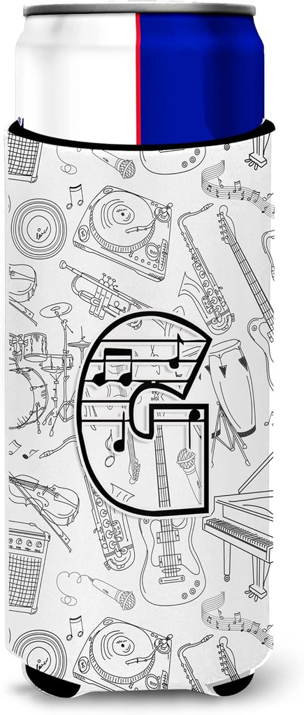 Letter G Musical Note Letters Ultra Beverage Insulators for slim cans