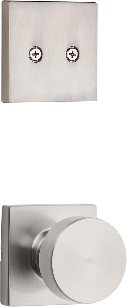 Kwikset 973PSKSQT-15 Dummy Interior Pismo Knob Trim with Square Rose Satin Nickel Finish