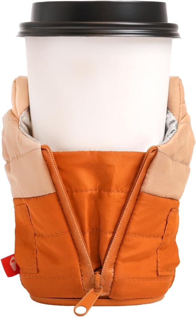 Puffin - The Puffy Vest PLUS - Insulated 12 oz Can Cooler I Beer Bottle & Soda Can Insulator, Keep Drinks and Beverages Cold - Honey Brown/Taco Tan