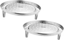 ABOOFAN 2pcs Stainless Steel Steaming Rack Household Steamer Dish Multi-function Food Steamer Tray Nutrient-saving for Rice Cooker and Steam Cooker