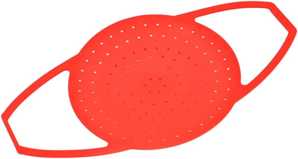 PRETYZOOM Foldable Silicone Food Steamer Basket S Red Food Grade Vegetable Steamer with Handles Dishwasher Safe Collapsible Rack for Healthy Cooking Fruits Seafood and Veggies