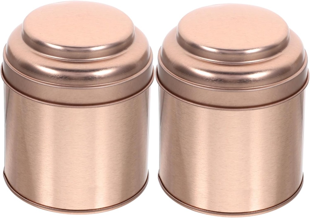 PRETYZOOM 2pcs Tea Tin Can Coffee Airtight Container Candle Containers Tea Storage Containers Tin Sealing Tea Canister Coffee Jar Popcorn Tin Cookie Jar Tea Storage Tanks Tinplate Golden