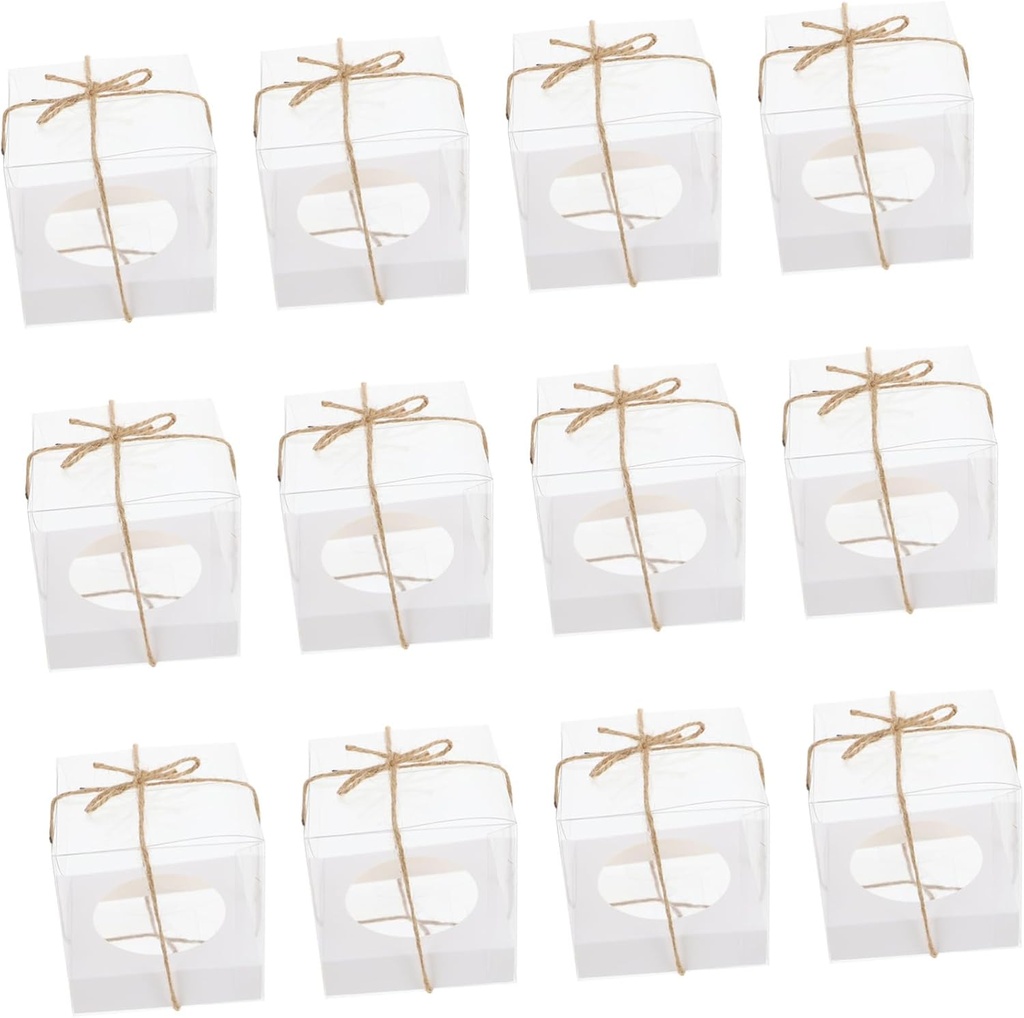 12pcs Cupcake Packing Boxes Individual Cake Boxes for Bakery Desserts for Weddings Parties and Containers for and Treats