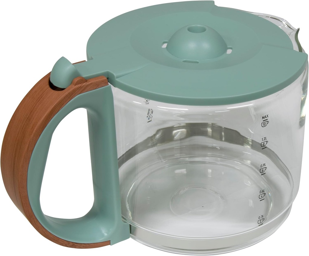 10-Cup Replacement Glass Carafe Pot with Lid for Dorchester Coffee Maker, Silt