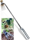 TOYPOPOR New Weeding Artifact Uprooting Weeding Tool, 16" Weed Puller, 4 Teeth Manganese Steel Forged Hand Pulling Weeder for Garden Yard Farm Weed Removal