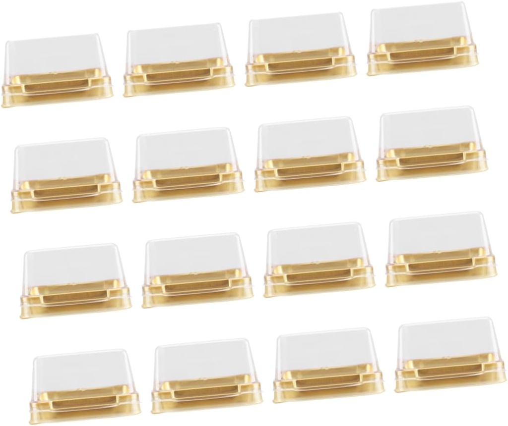 Veemoon Plastic Cake Boxes Square Food Packaging Box Cake Tray Containers Slice Container