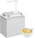 2L Sauce Dispenser Pump Stainless Steel Condiment Pump Station Condiment Pump Dispenser with 2.1 Quart Jar
