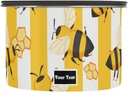 ALAZA Bee Honeycomb Stripe Airtight Coffee Bean Canister Customed 17oz Food Storage Containers with Lids For Gournd, Tea, Sugar, Flour, Rice, Cereal, Candy Cookie Jar