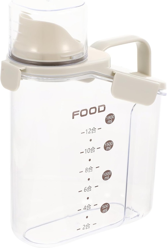 GLEAVI Ergonomic Grain Storage Box Airtight Food Storage Containers for Pantry Dried Food Jar Sealed Lid