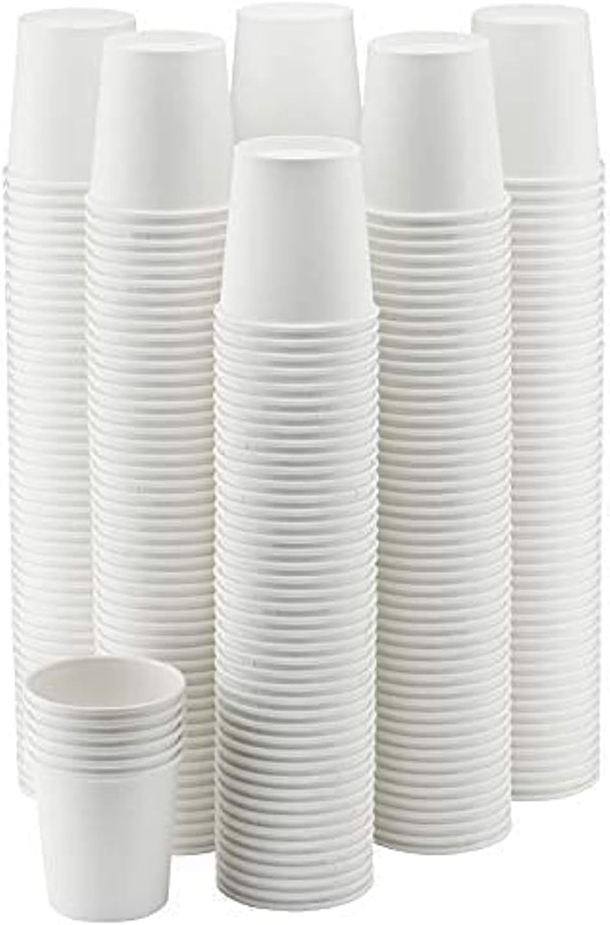 NYHI 200 Pack Disposable White 4oz Small Paper Cups Hot Cold Coffee Cup for Water Juice Espresso Tea Ideal for Water Coolers Parties