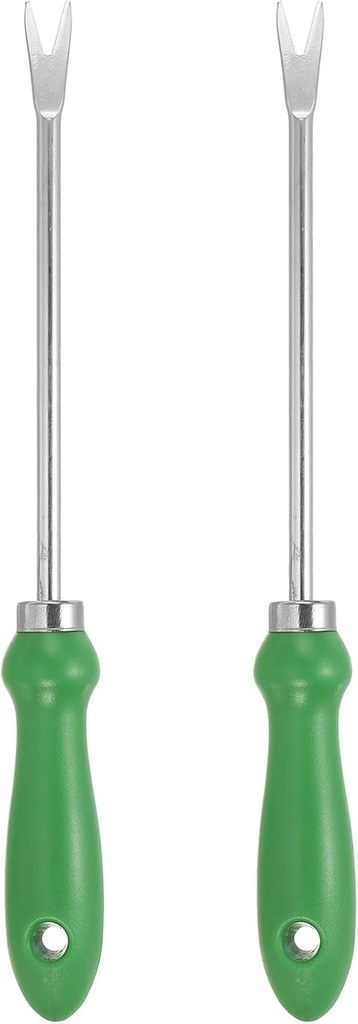 PATIKIL Weed Puller Tool, 2 Pack Stainless Steel Patio Gardening Tool Hand Weeding Digging Tool for Garden/Lawn Yard, Green