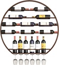 Wall Mounted Wine Rack,Multi-Functional Wine Storage Display Rack,Modern Minimalist Style Metal Wine Rack & Mounted Wine Rack,for Living Room,Dining Room,Cellar,Kitchen (Color : C