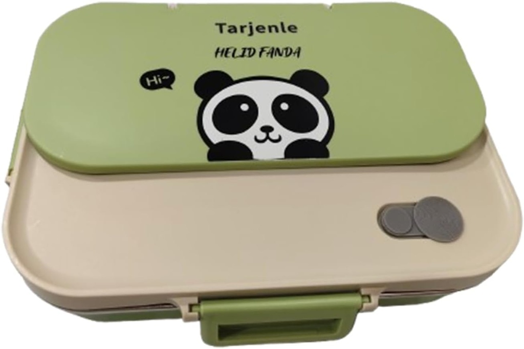 Tarjenle 304 Stainless Steel Lunch Box, Large Capacity Bento Box with Four Compartments, Leakproof Design, Includes Soup Bowl, Chopsticks & Spoon, Portable for Office, Travel, Camping, Picnics(Green)