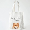 Pomeranian Mama Canvas Tote Bag for Women – Cute Dog Lover Dog Mom Gift – Reusable Bag for Work, College & Travel (006)