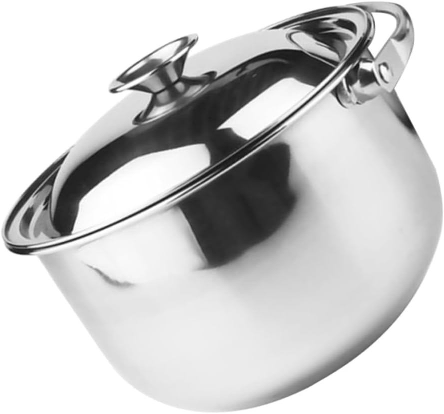 Thickened Stainless Steel Stock Pot with Lid Soup Cooking Pot for Induction Gas Electric Stoves Multi Purpose Stewing Pan for Home Kitchen