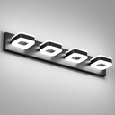 Tipace Black Bathroom Vanity Lights 4 Lights LED Modern Black Bathroom Light Fixture Over Mirror Acrylic Wall Lighting (White Light 5500K) with Rotatable Vanity Lights Heads