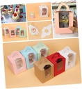 20 Pack Handle Cupcake Boxes Window Pvc and Cardboard Inserts Yellow Easy to Fold Suitable for 5-6cm Diameter Cupcakes