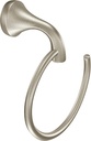 Moen Eva Brushed Nickel Single Post Open Hand Towel Ring, Towel Holder for Bathroom, YB2886BN