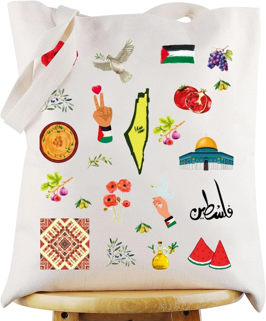 G2TUP Palestine Tote Bag Free Palestine Gift Gaza Jerusalem Shoulder Bag Palestinian Merchandise
