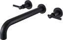 Wall Mount Tub Filler Black Tub Faucet Brass Bathroom Bathtub Faucets with 2 Handles