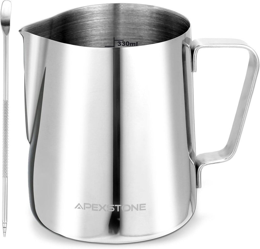 Apexstone 12 oz Espresso Steaming Pitcher, Coffee Milk Frothing Cup, Coffee Steaming Pitcher 12 oz/350 ml