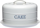 KitchenCraft Living Nostalgia Cake Tin Storage, Airtight Storage Tin/Dome, 28.5 x 18 cm - French Grey