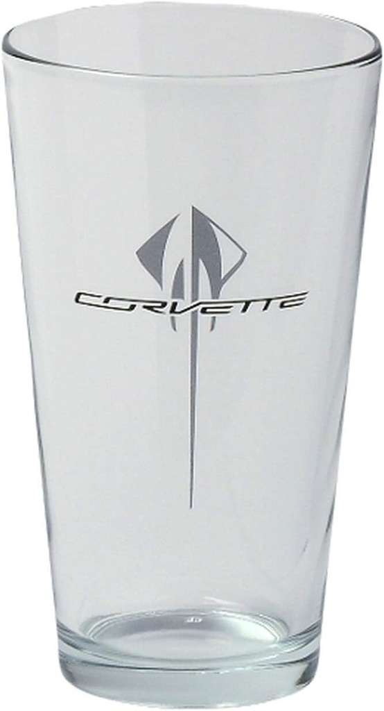 16oz Beverage Mixing Glass – Fits 2014–2019 Corvette C7 Theme – Stingray Logo Barware