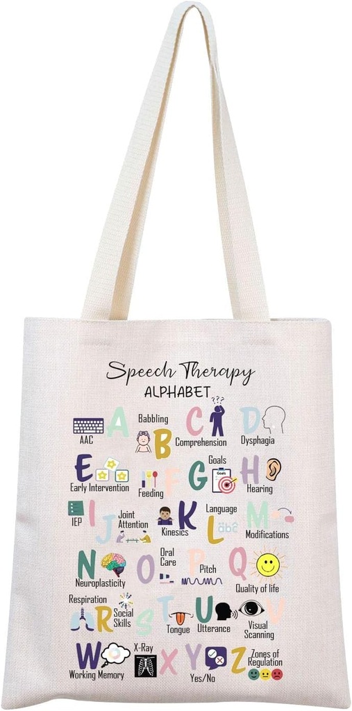 MNIGIU Speech Therapy Tote Bag - SLP Graduation Gift, Thank You Gift for Speech Language Pathologist